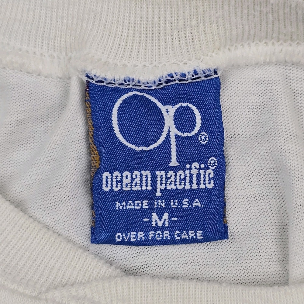 Vintage 1987 OP Ocean Pacific Cruz Tee USA‎ Made White Graphic T-Shirt - Picture 5 of 11